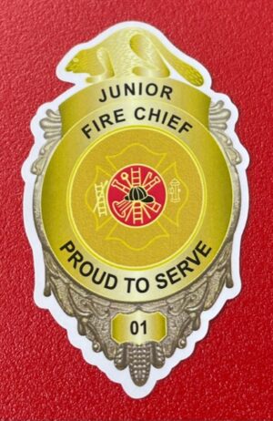 Junior Fire Chief Badge Sticker